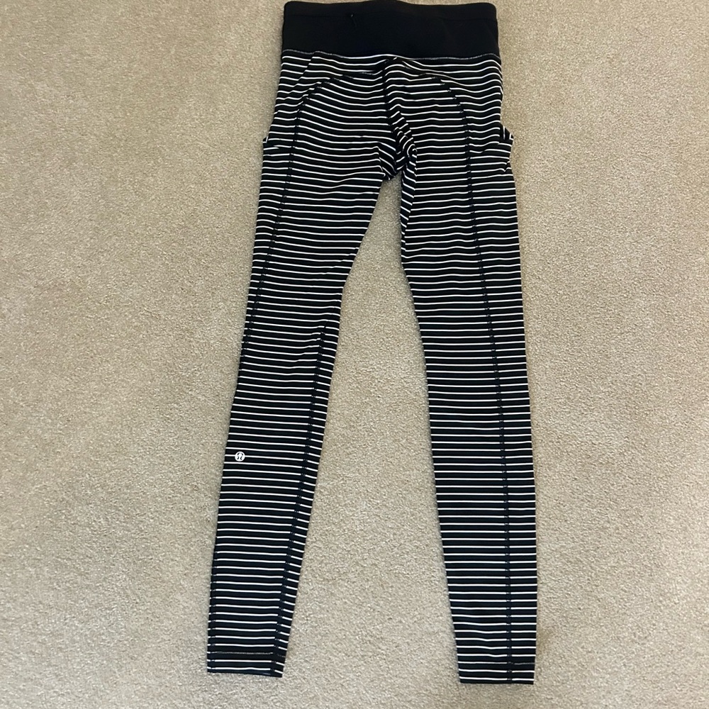 Lululemon Rare Striped Black and White Leggings
